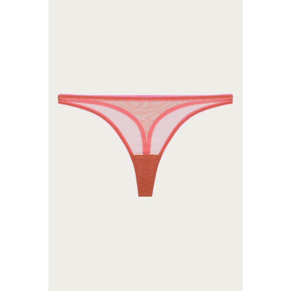 NEW DORA LARSEN alexa thong in tawny/barbie pink/violet